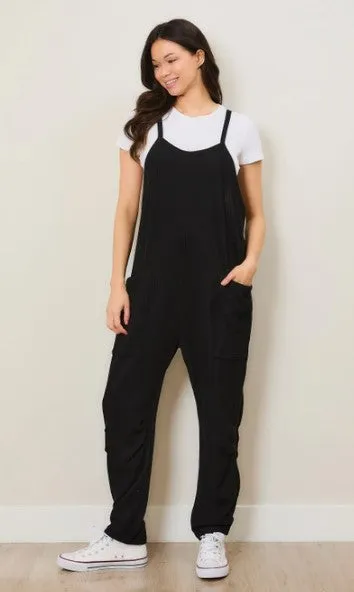 Cloudy Knit Jumpsuit, Black