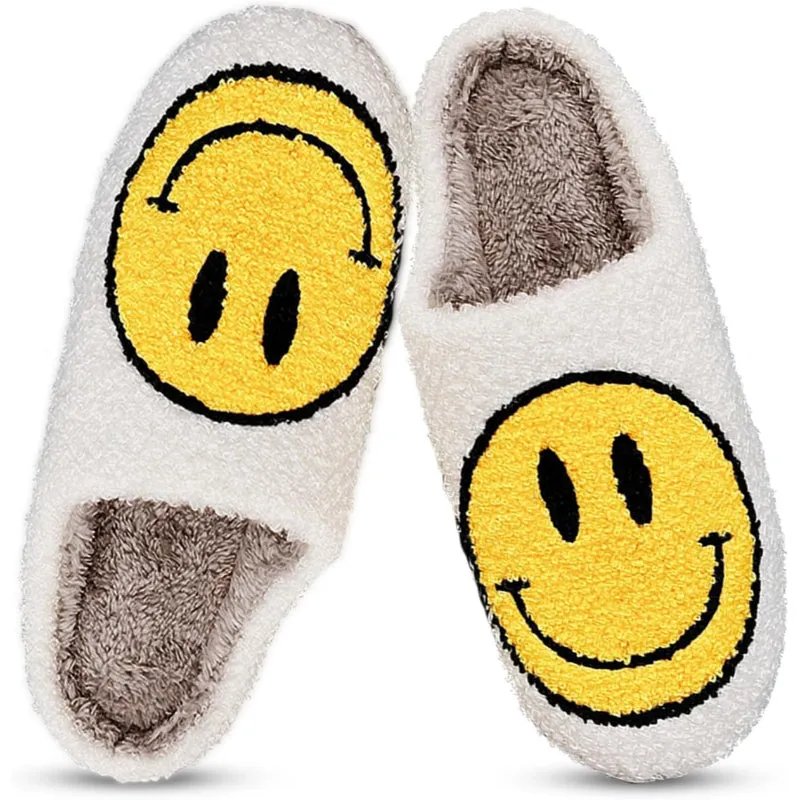 Comfy Smile Plush Slip On Slippers