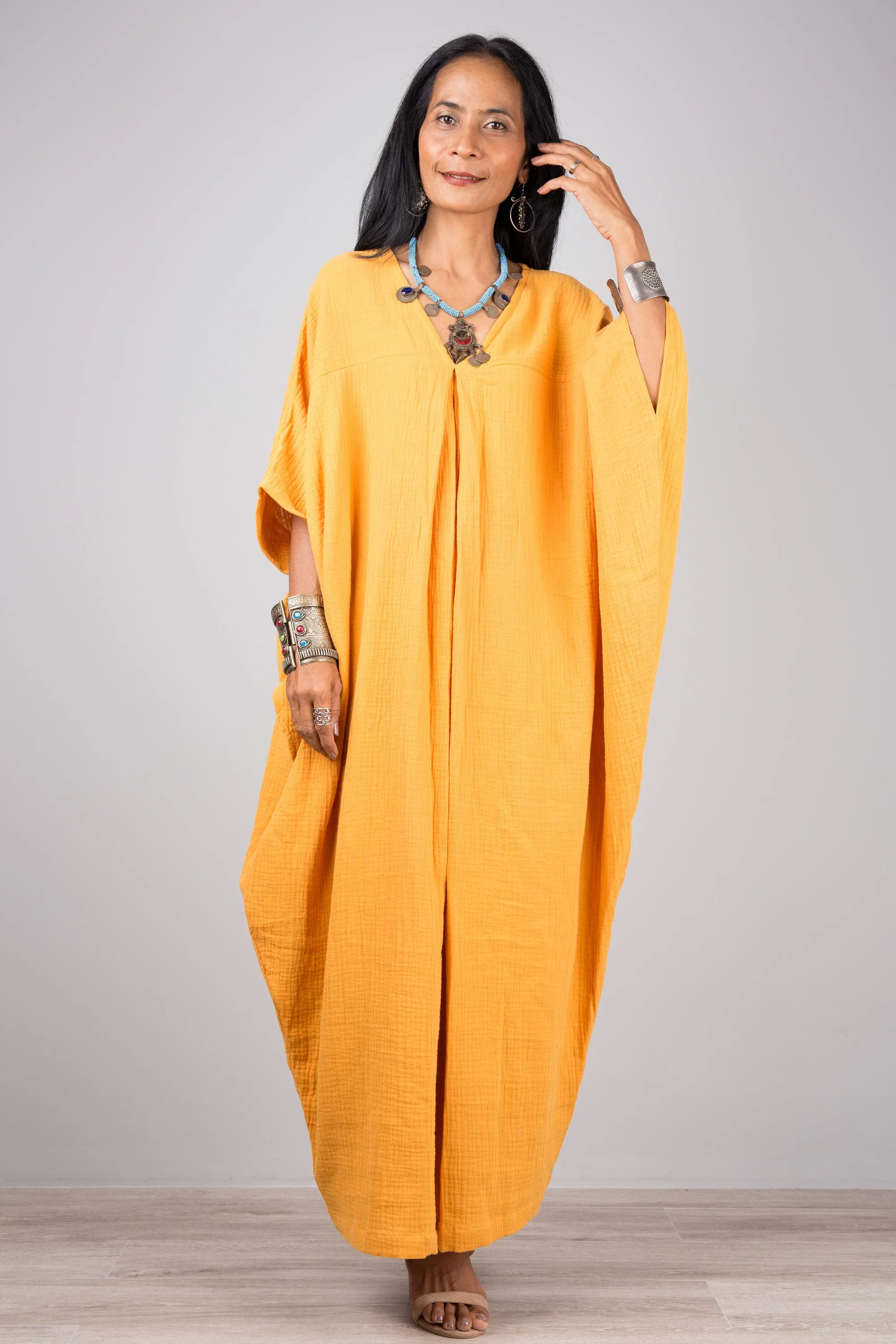 Cotton Gauze Kaftan dress