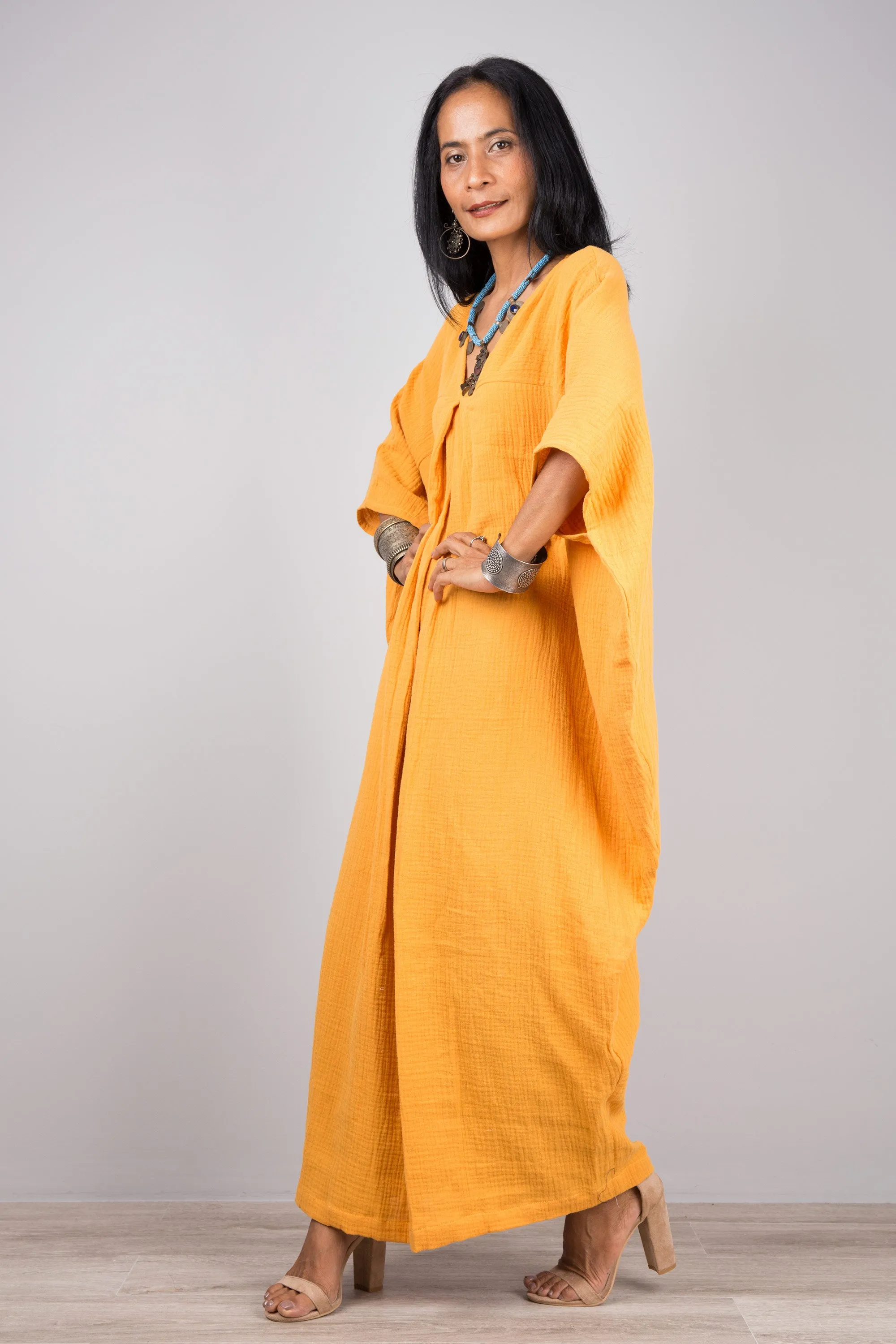 Cotton Gauze Kaftan dress