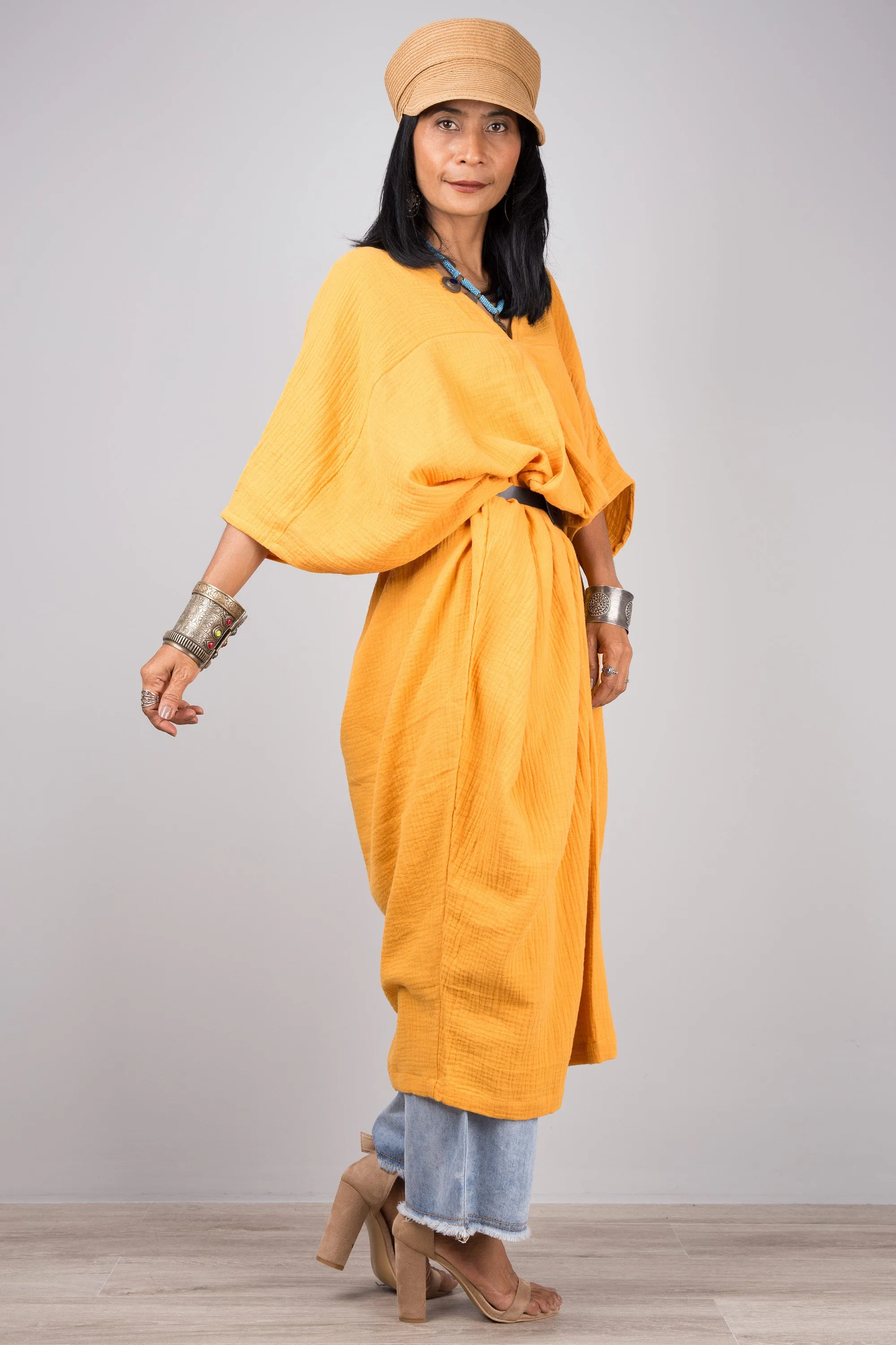 Cotton Gauze Kaftan dress