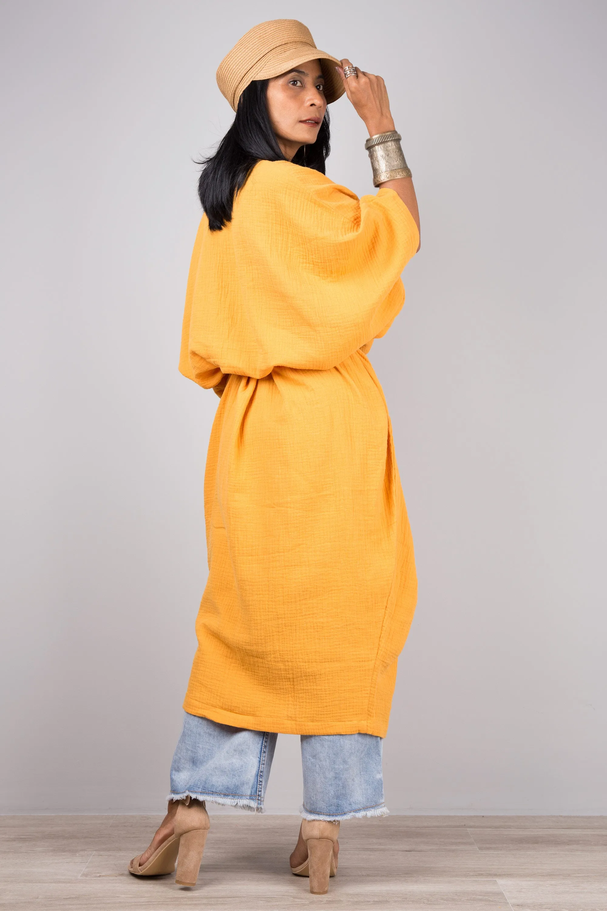 Cotton Gauze Kaftan dress