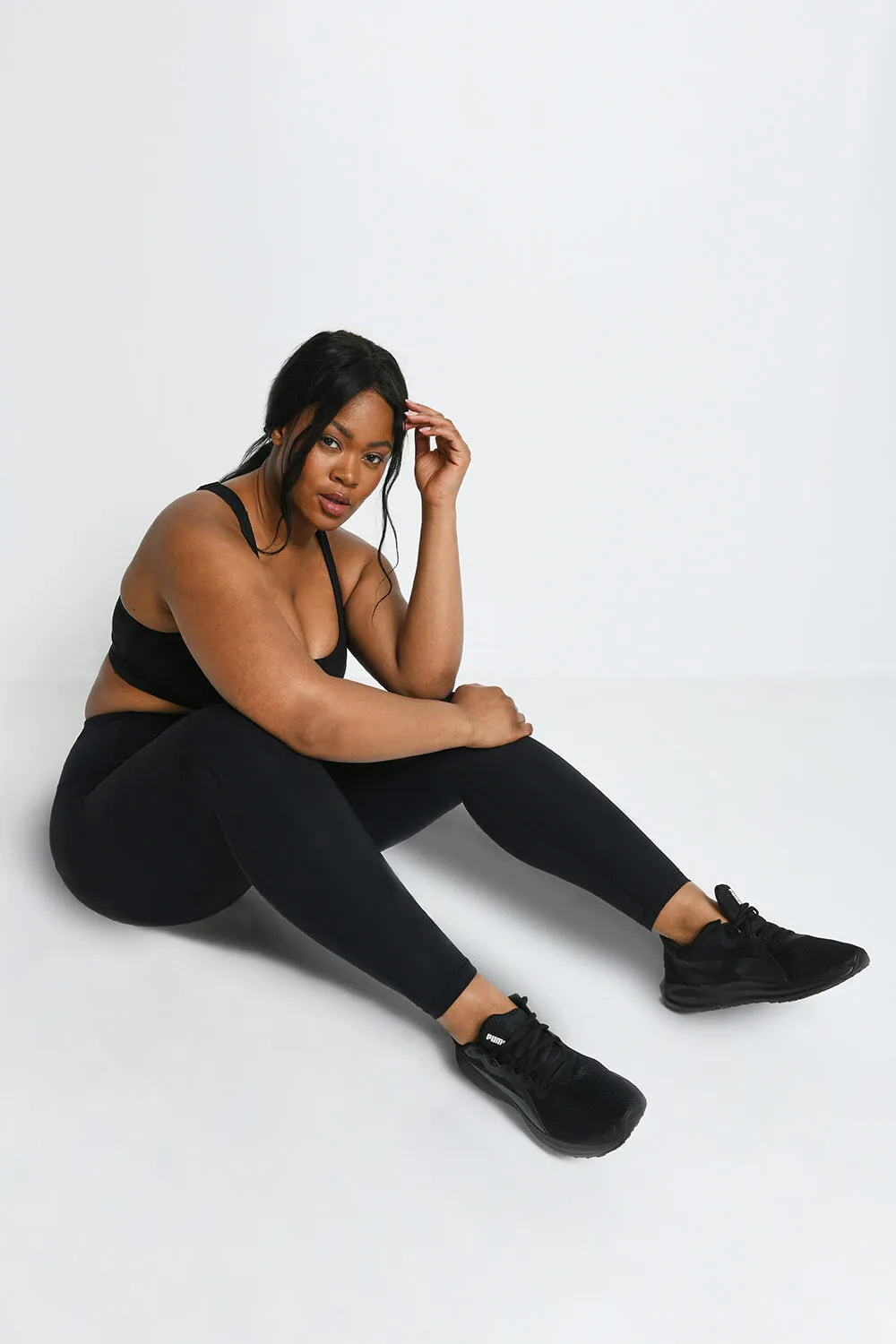 Curve Energise Full Length Sports Leggings - Midnight Black