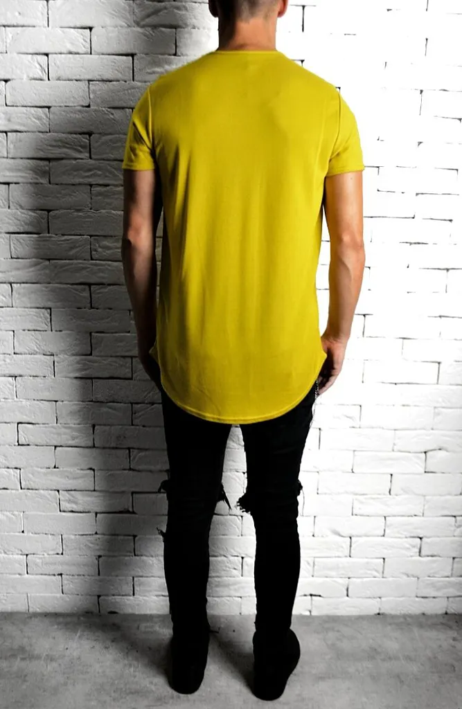 Curve Hem T-Shirt - Mustard