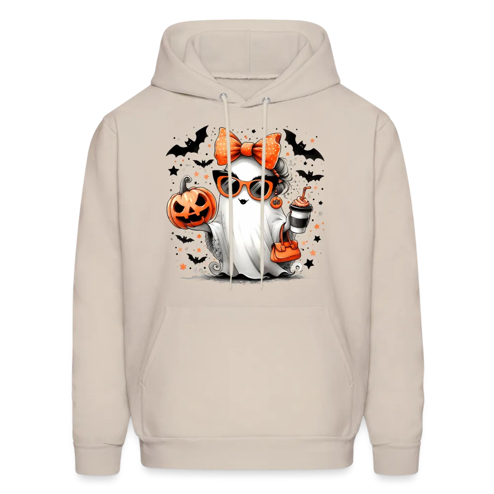 Cute Halloween Ghost with Pumpkins and Bats Hoodie (Halloween Mom)