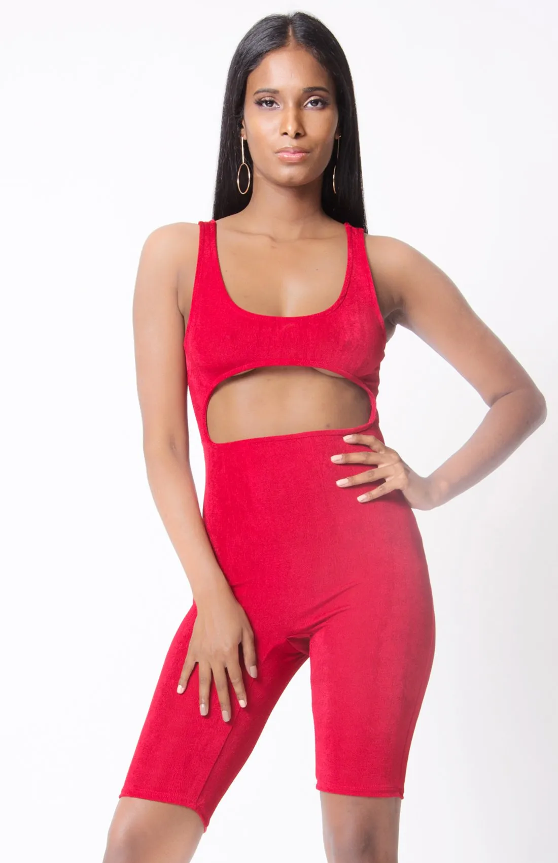 Cutout Detail Sleeveless Jumpsuit