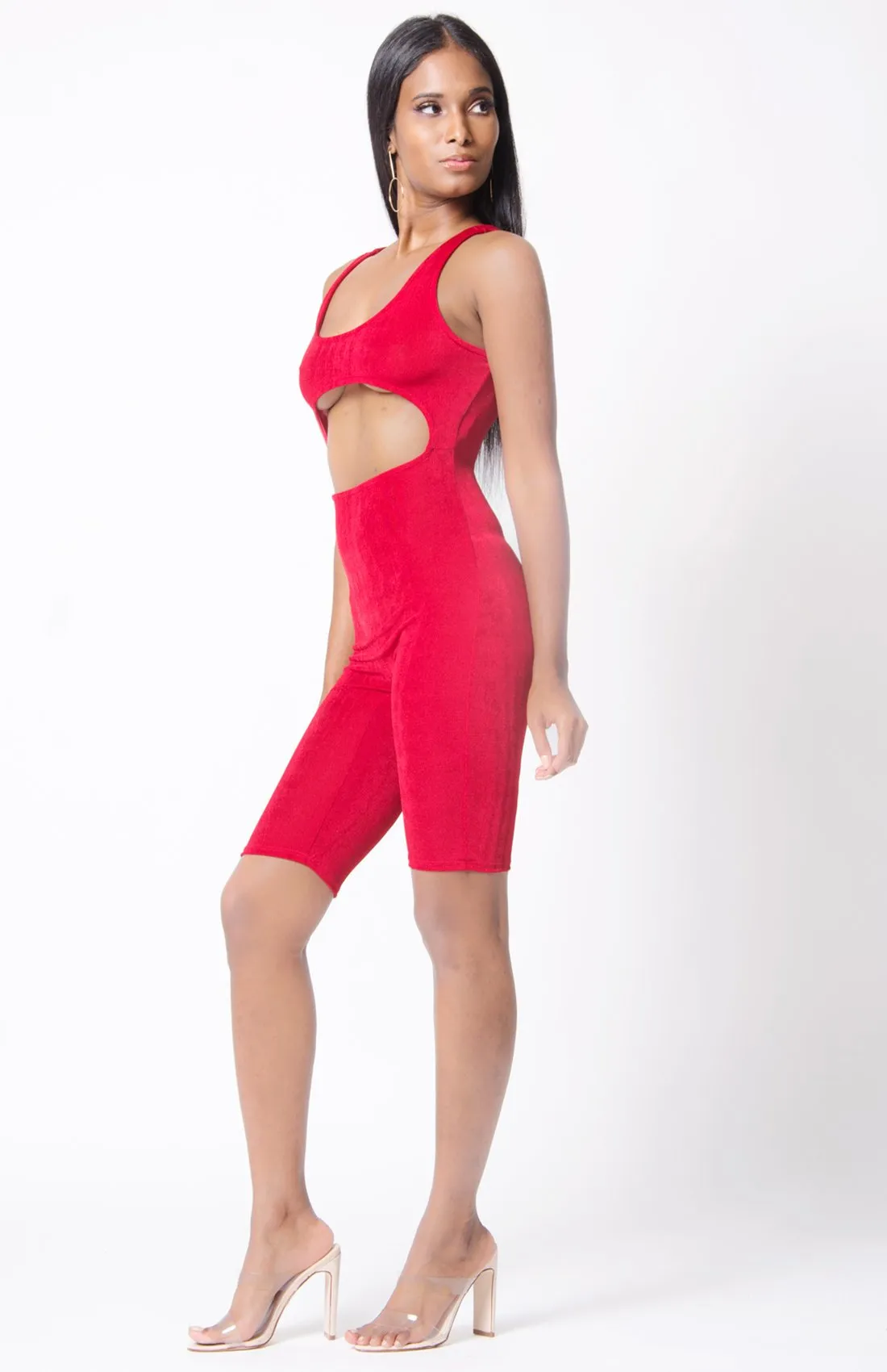 Cutout Detail Sleeveless Jumpsuit