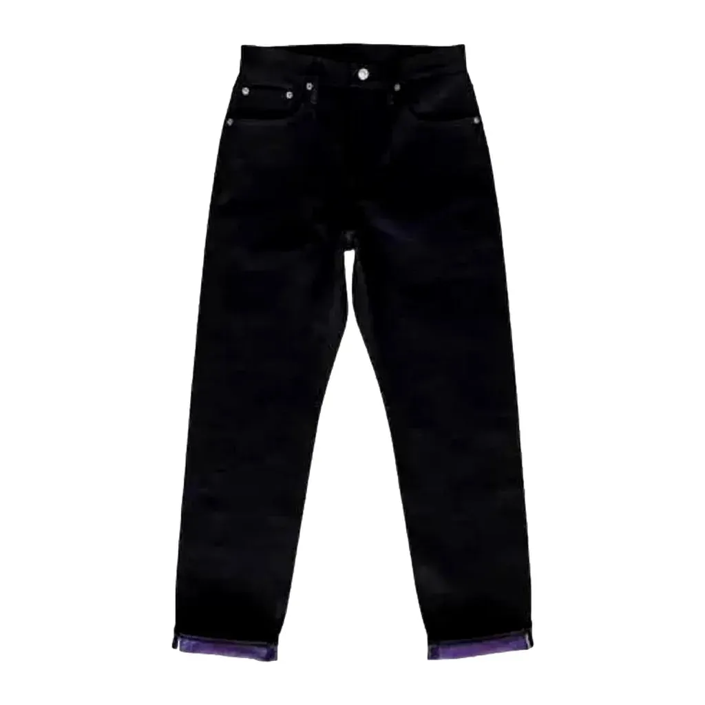 Dark-wash double-dyeing jeans for men