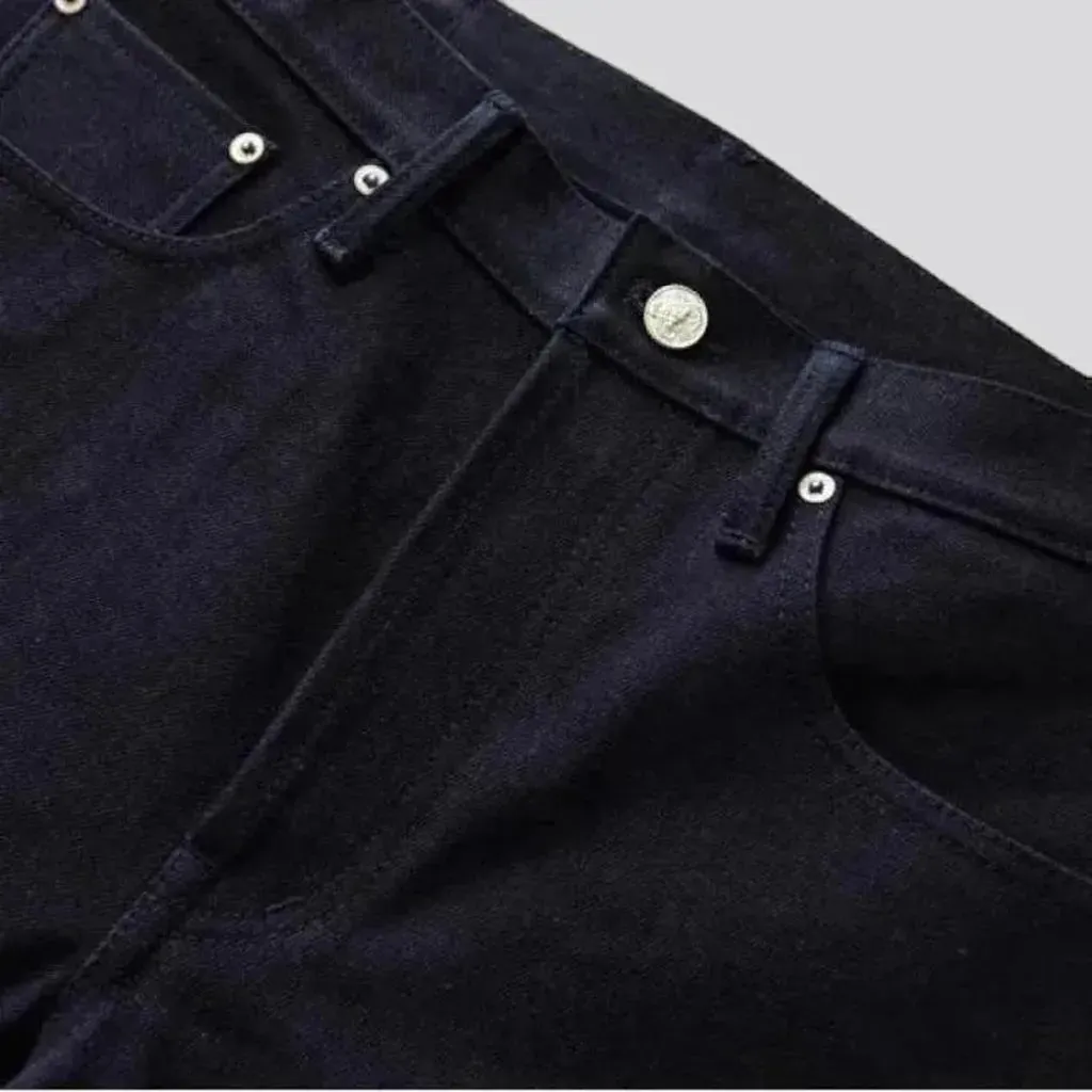 Dark-wash double-dyeing jeans for men