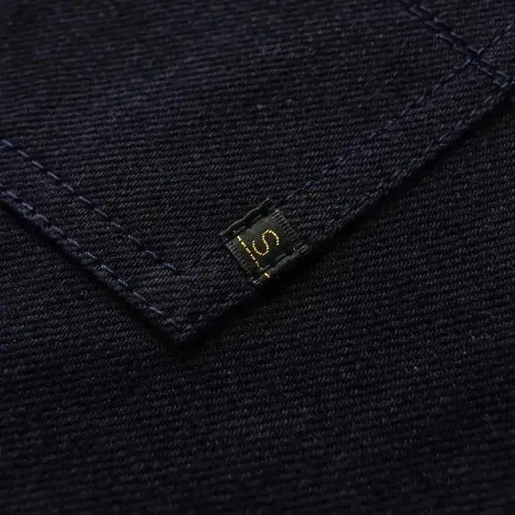 Dark-wash double-dyeing jeans for men