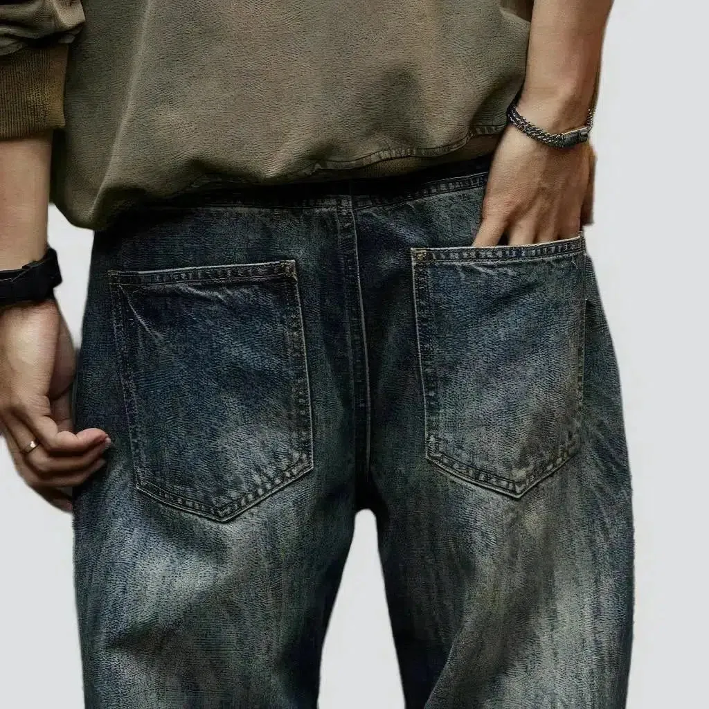 Dark-wash men's fashion jeans