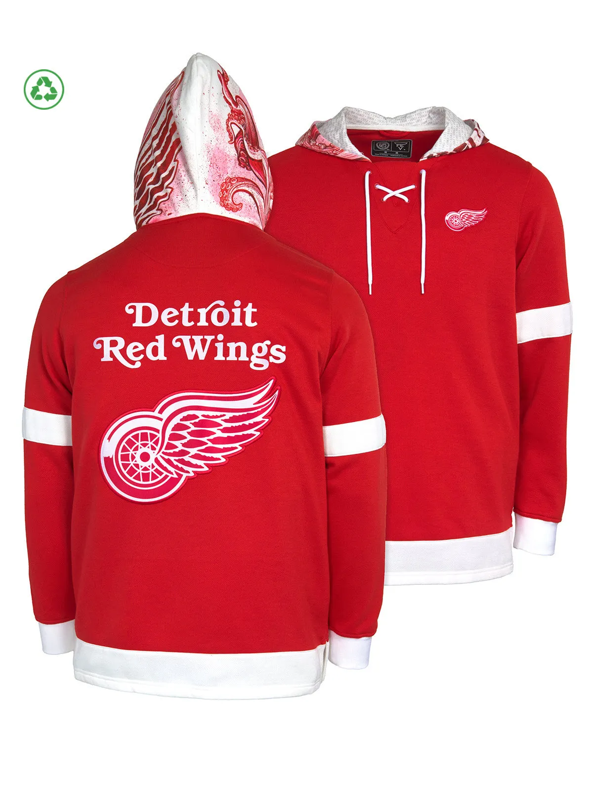 Detroit Red Wings Lace-Up Hoodie