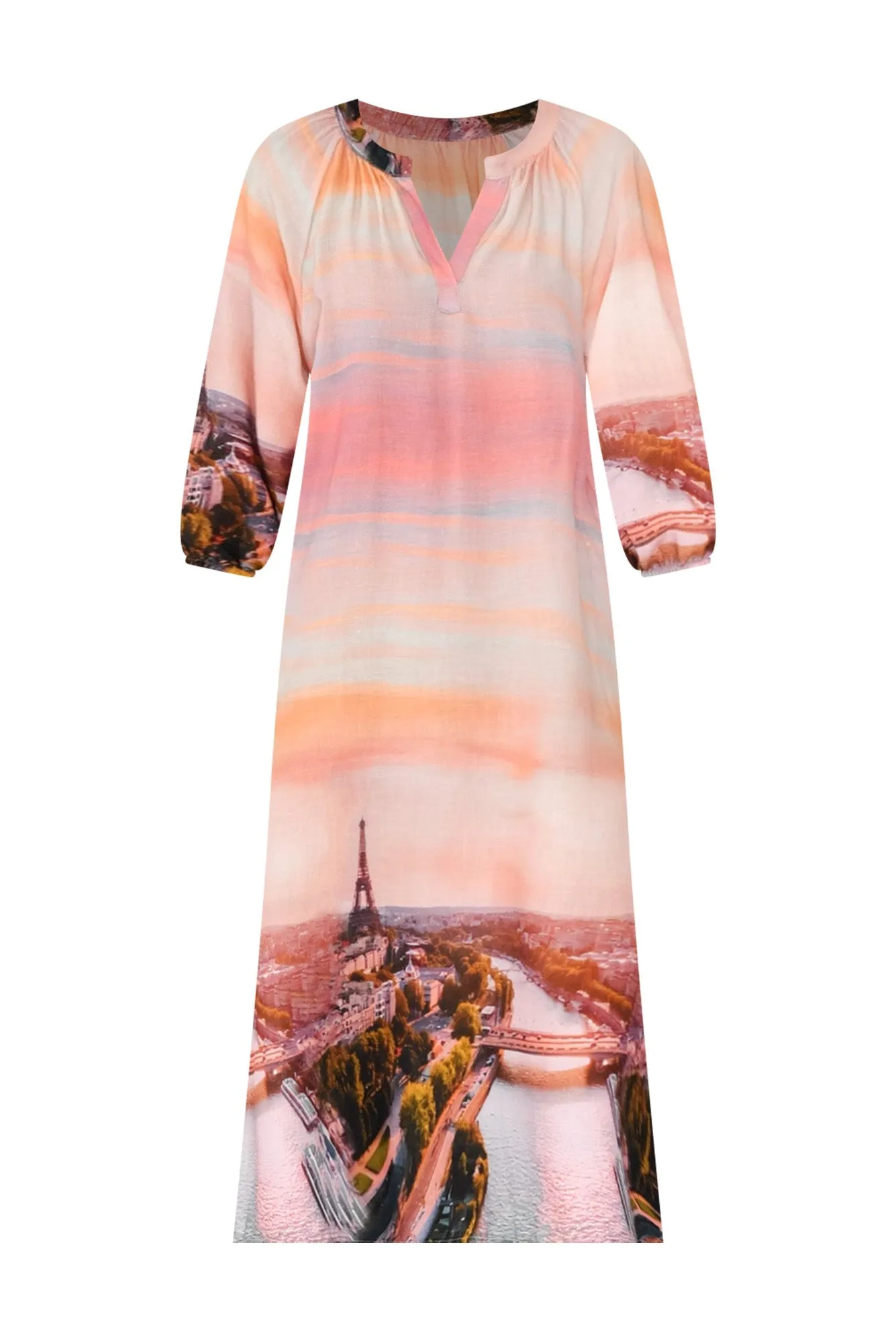 Dianna Pink Paris Linen Blend Dress