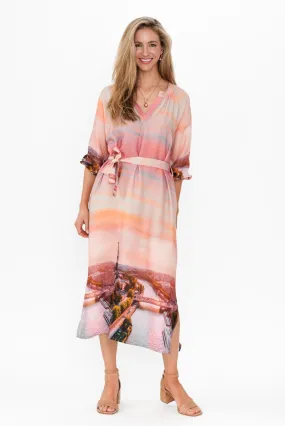 Dianna Pink Paris Linen Blend Dress