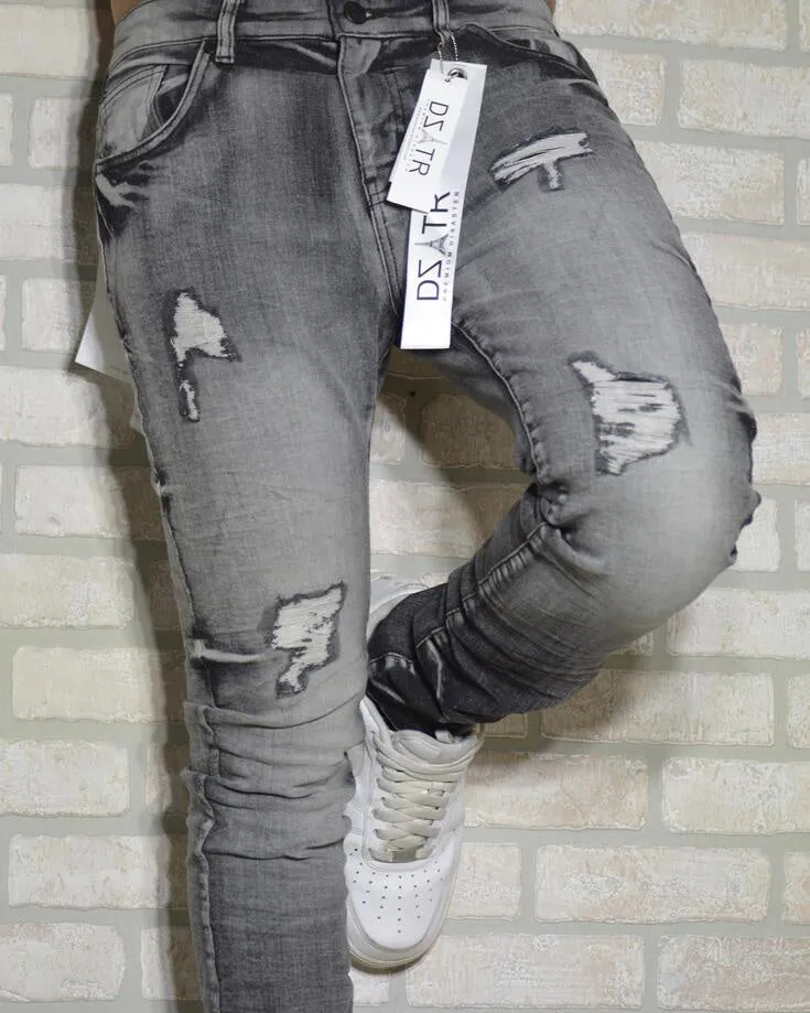 Distressed Washed Denim