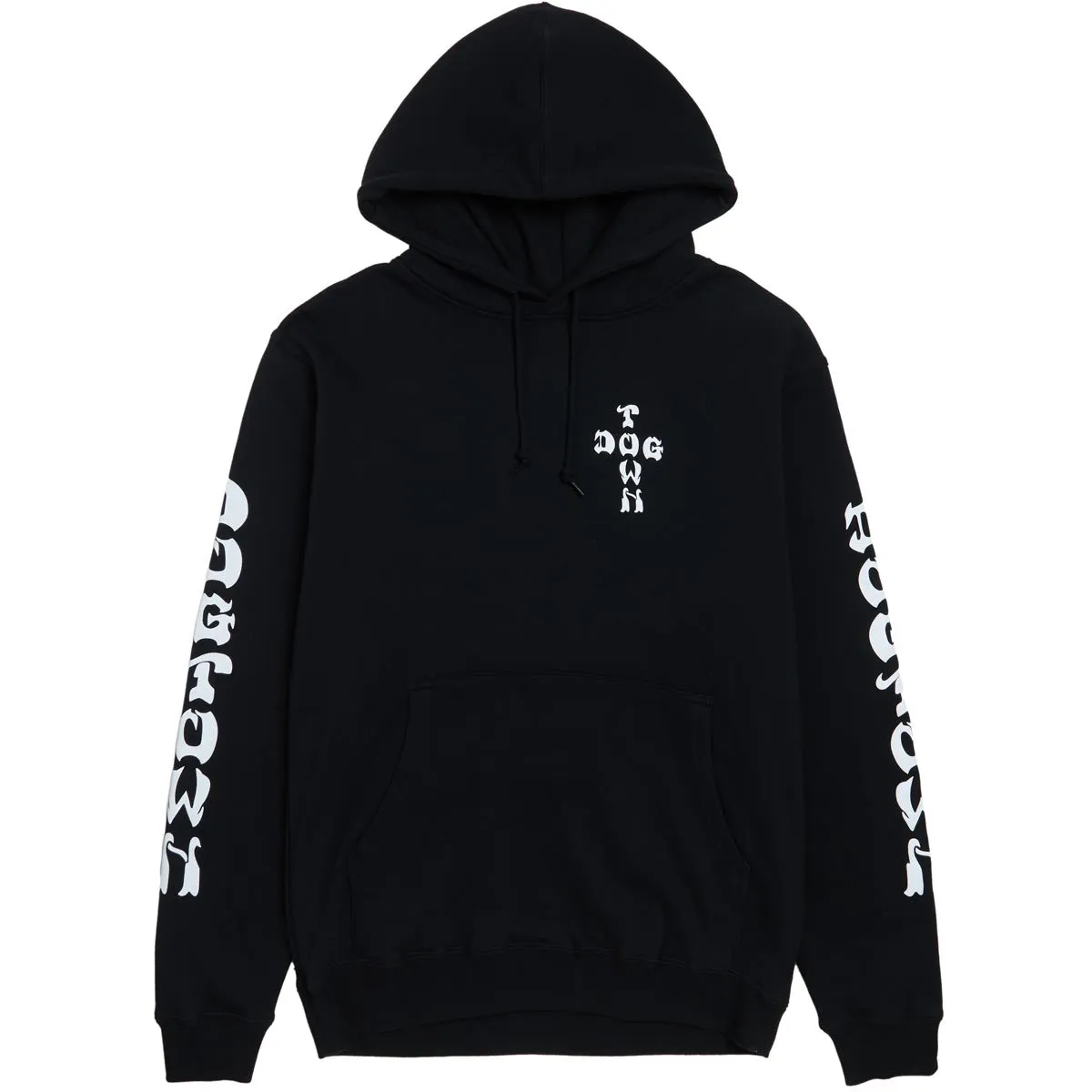 Dogtown Cross Logo Sleeve Print Hoodie - Black/White