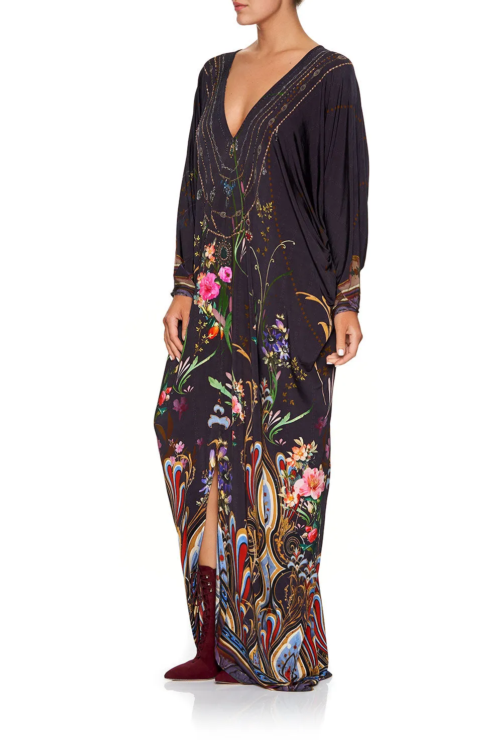 DOLMAN SLEEVE JERSEY DRESS WILD FLOWER