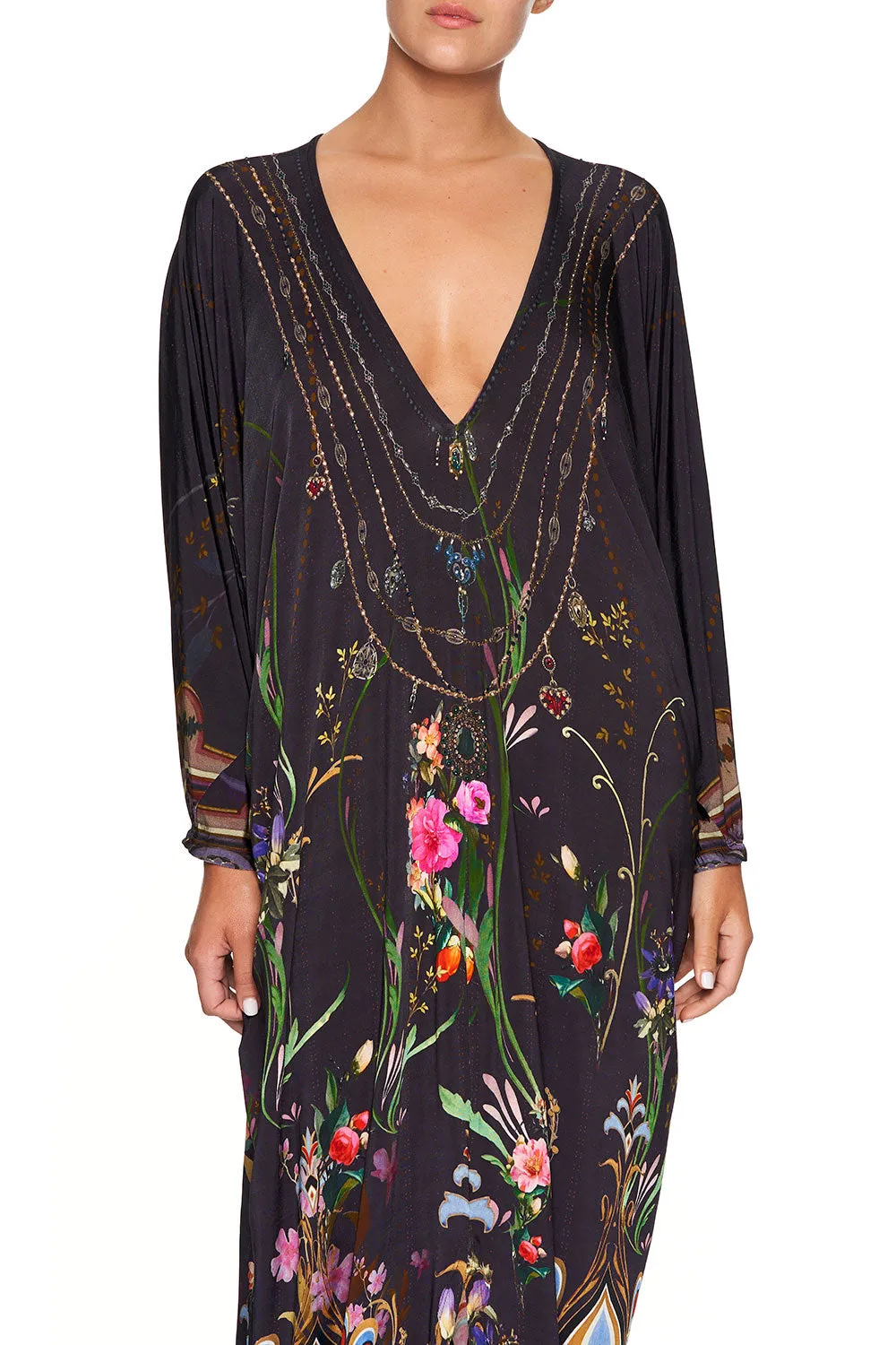 DOLMAN SLEEVE JERSEY DRESS WILD FLOWER