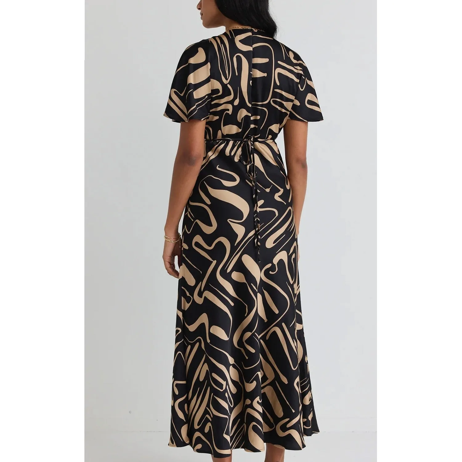 Dress Anticipate Maxi - Black Caramel Abstract