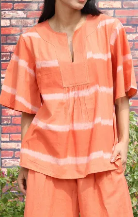 Dusty Orange Ikat Top