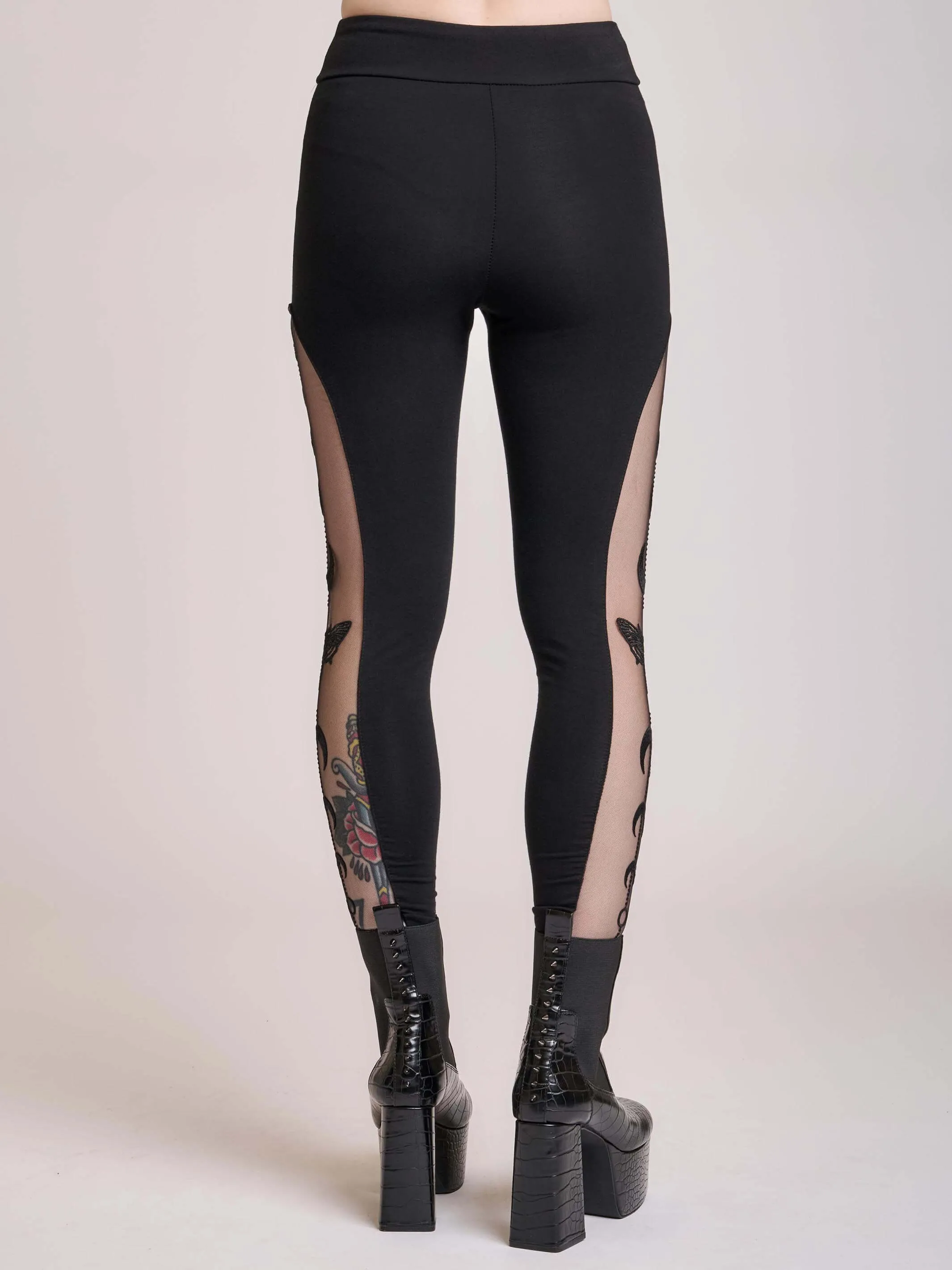 Embroidered moon phase leggings