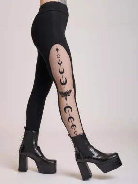 Embroidered moon phase leggings