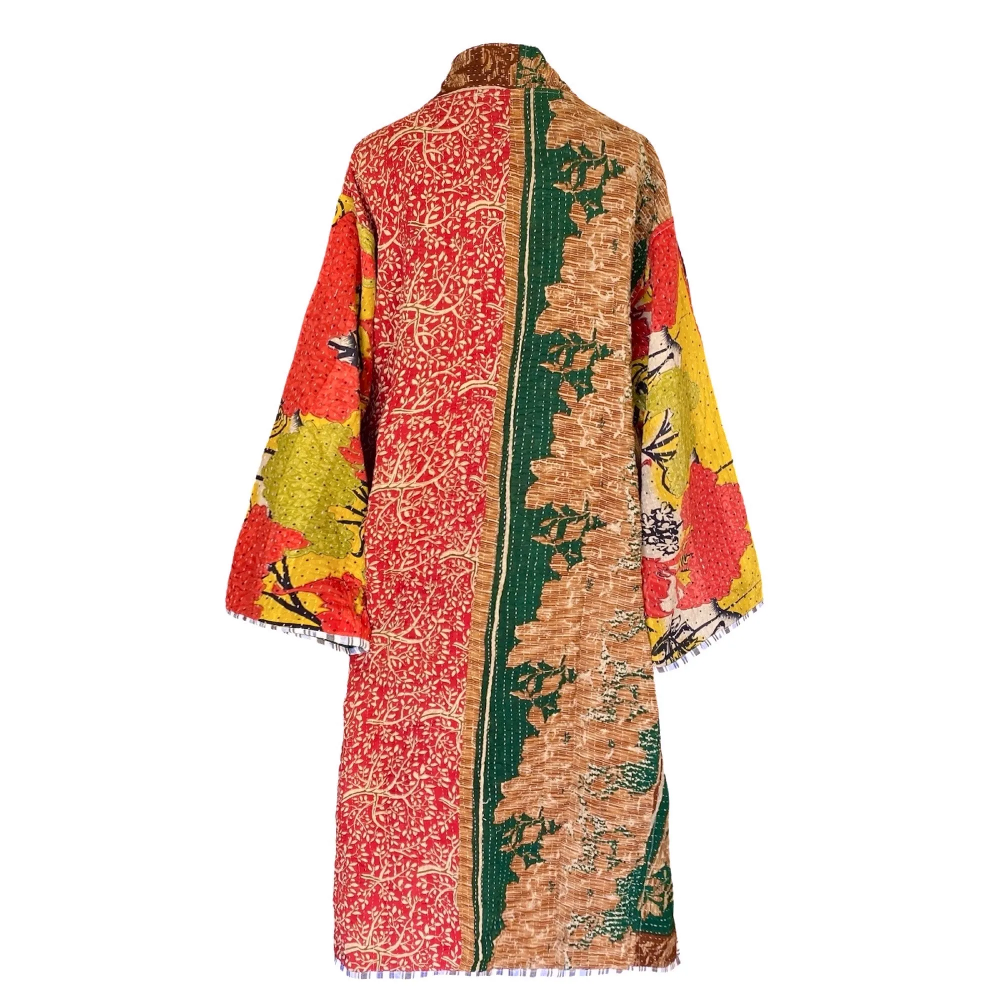 Etalla Cotton Vintage Quilted Kantha Coat ONE OF KIND