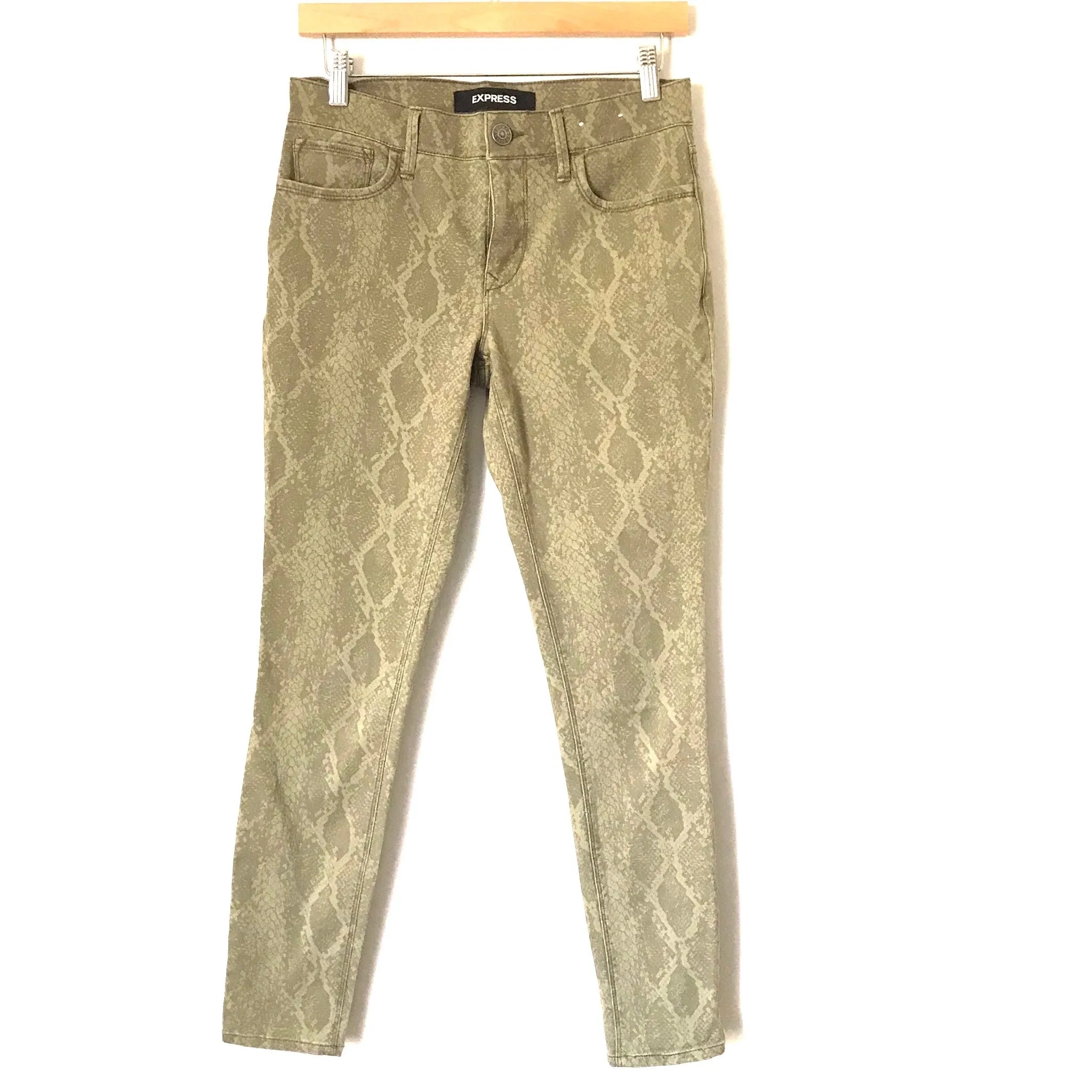 Express Snakeskin Print Skinny Jeans- Size 2R (Inseam 28”)