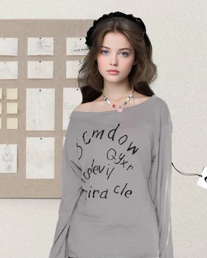 Faire Echo Vintage Loose Shoulder Sweatshirt