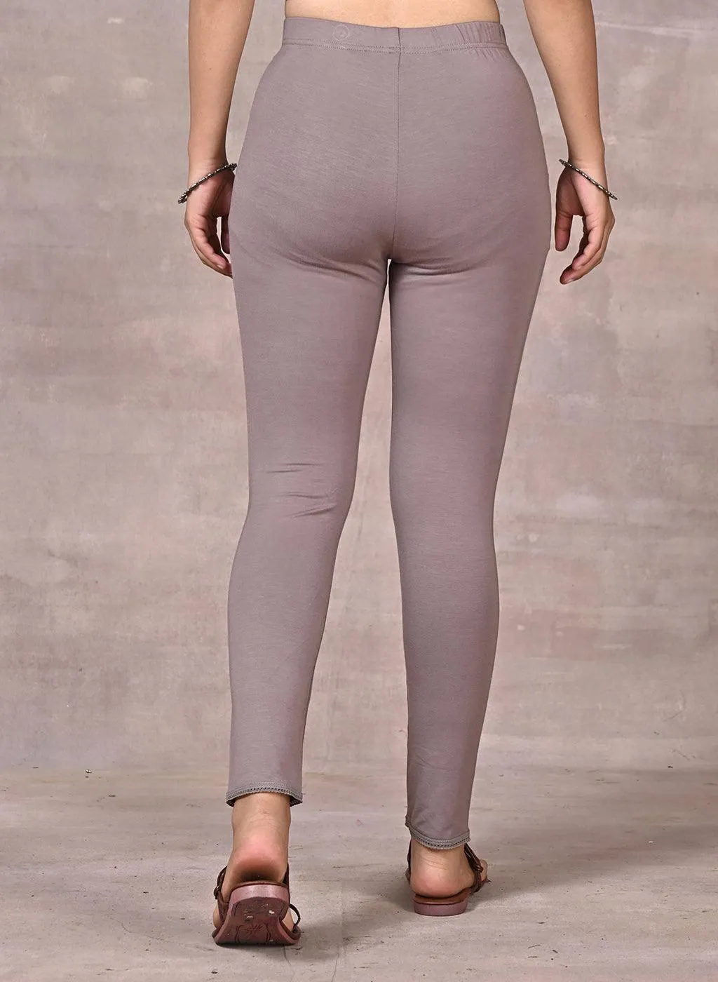 Farah Slate Grey Viscose Lycra Leggings for Women