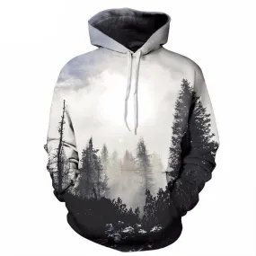 Fashion Winter Printed Tree Hooded Jacket