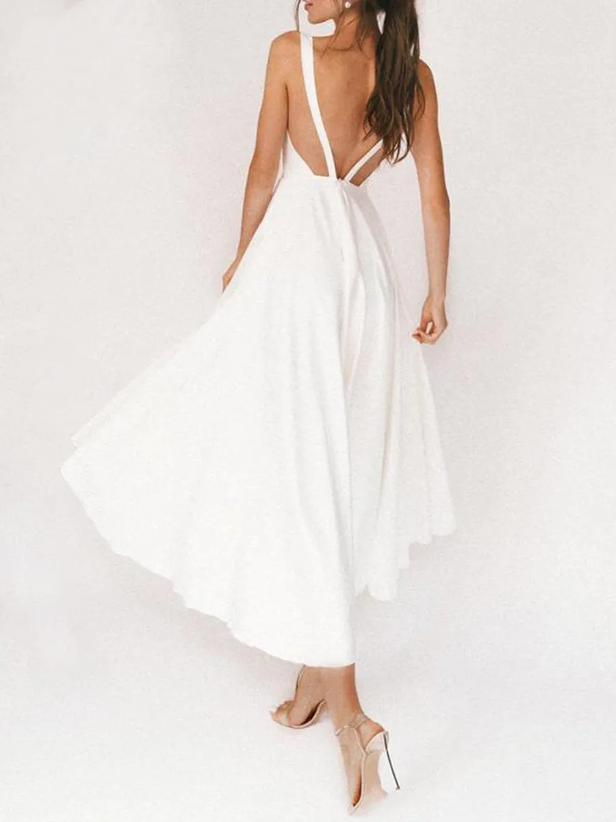 Fashionable sleeveless A-line dress