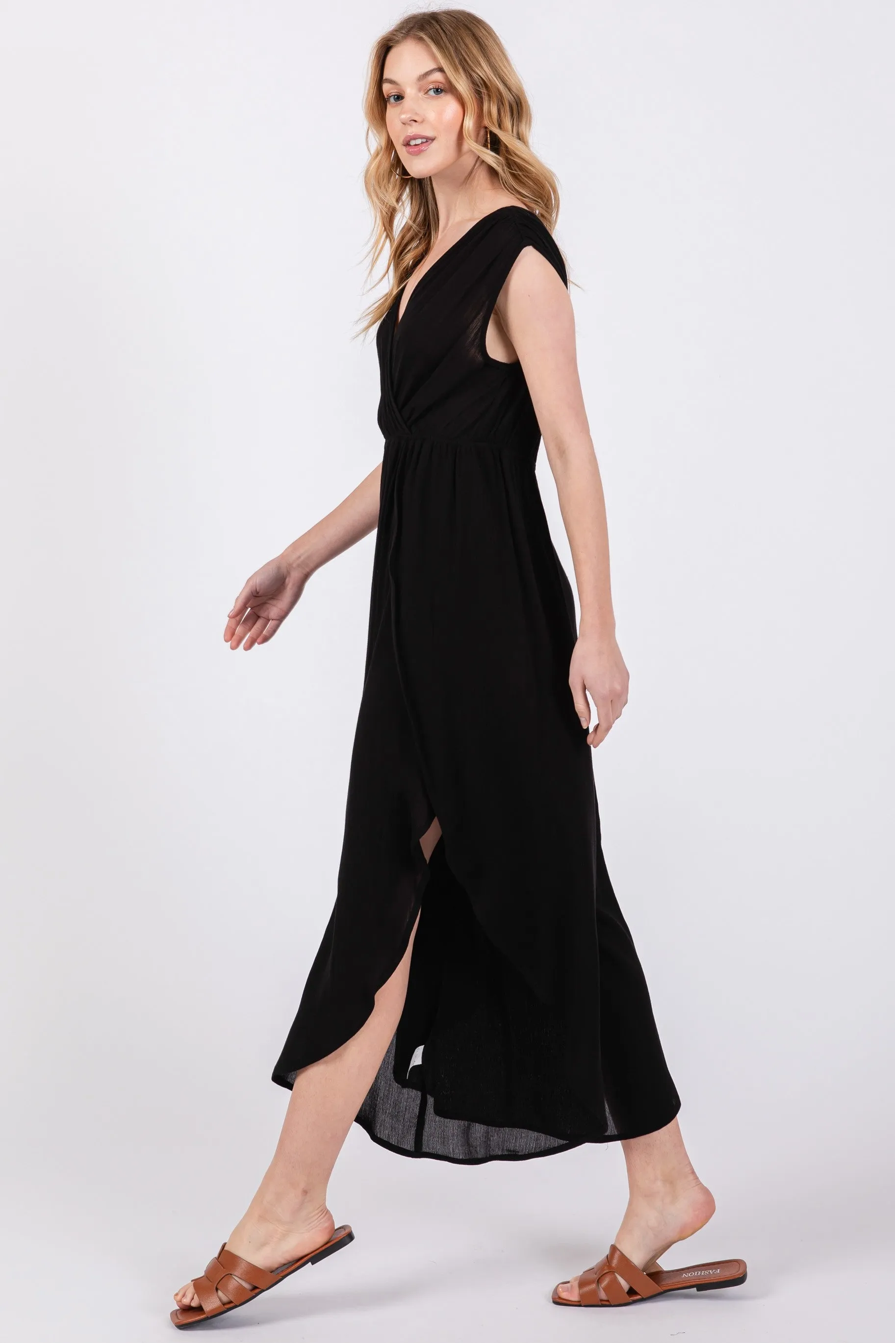 Final Touch Surplice and Shirring Detail Jumpsuit