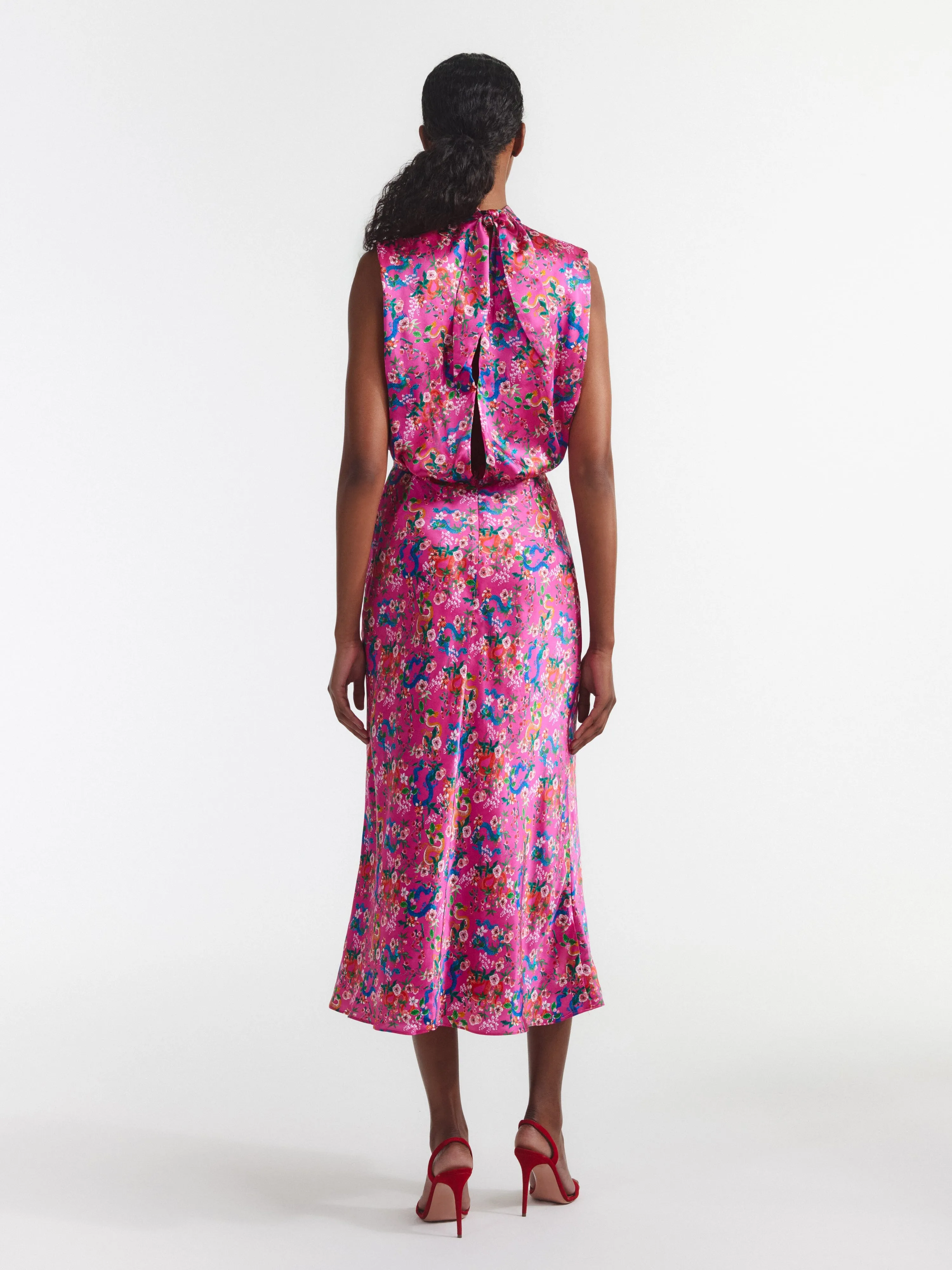 Fleur Midi Dress in Blossom Hidden Dragon