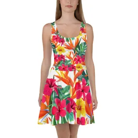 Floral Bird of Paradise Skater Dress