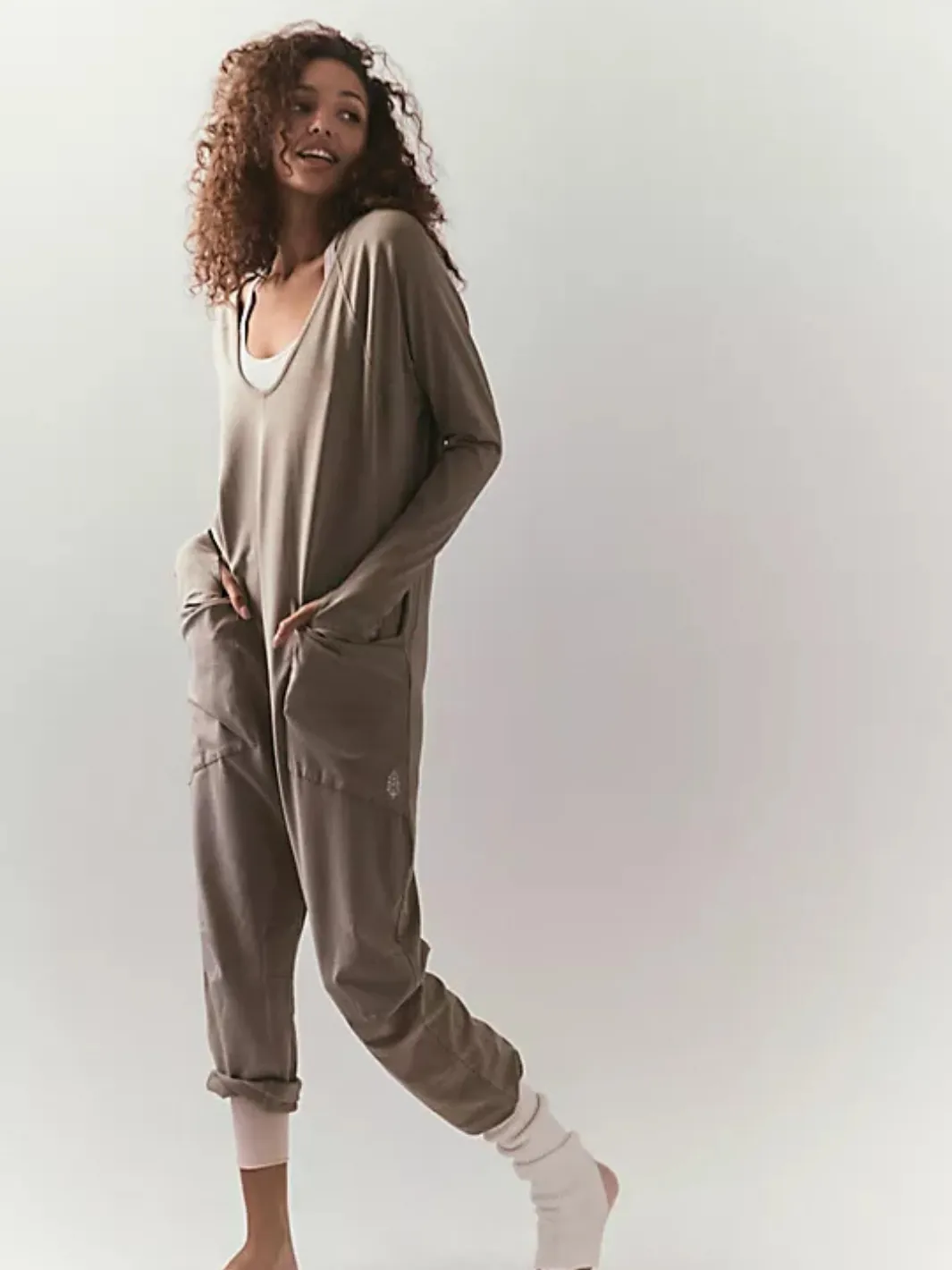 FREE PEOPLE - Hot Shot Long Sleeve One Jumpsuit