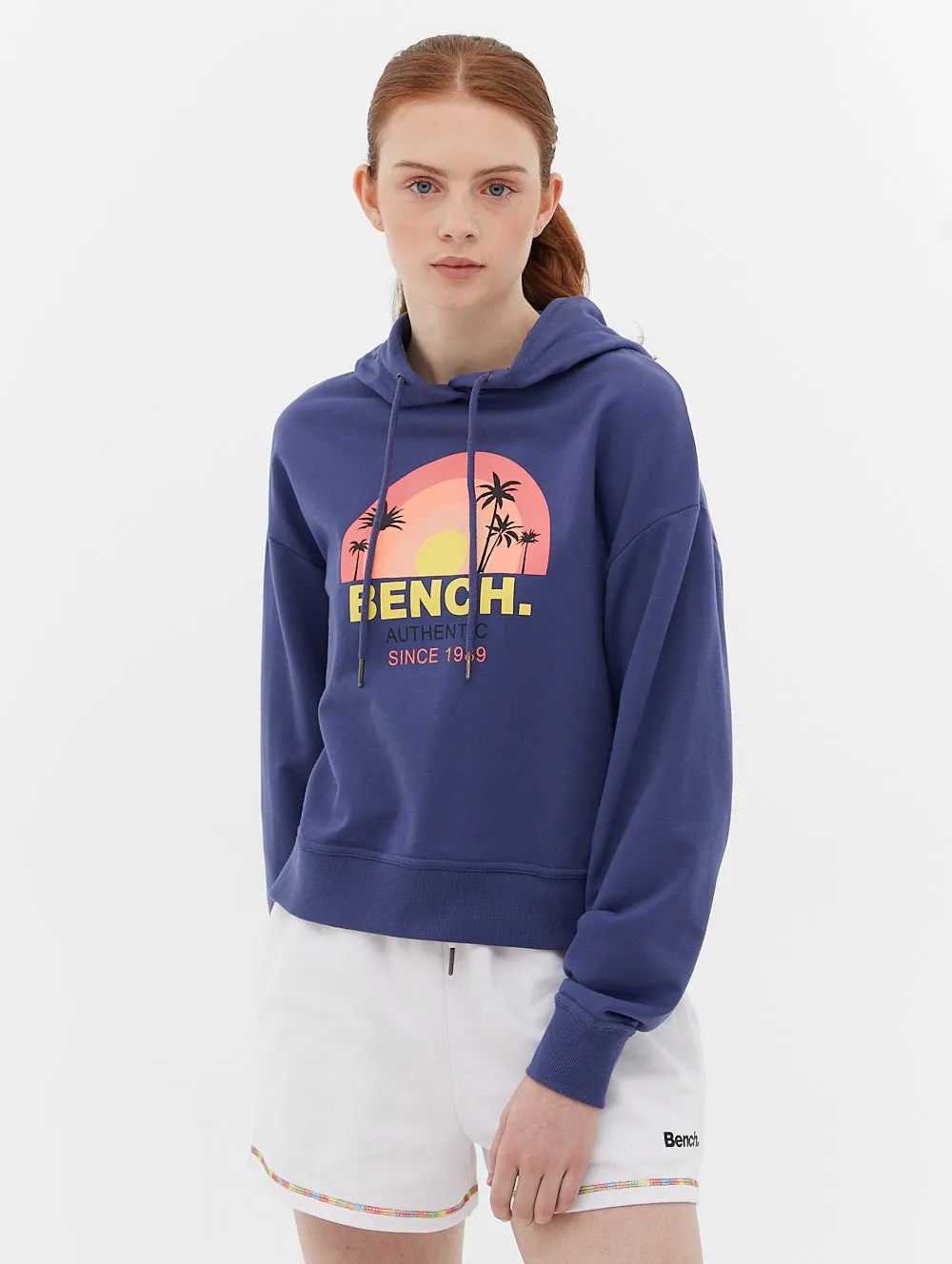 French Terry Cropped Graphic Hoodie