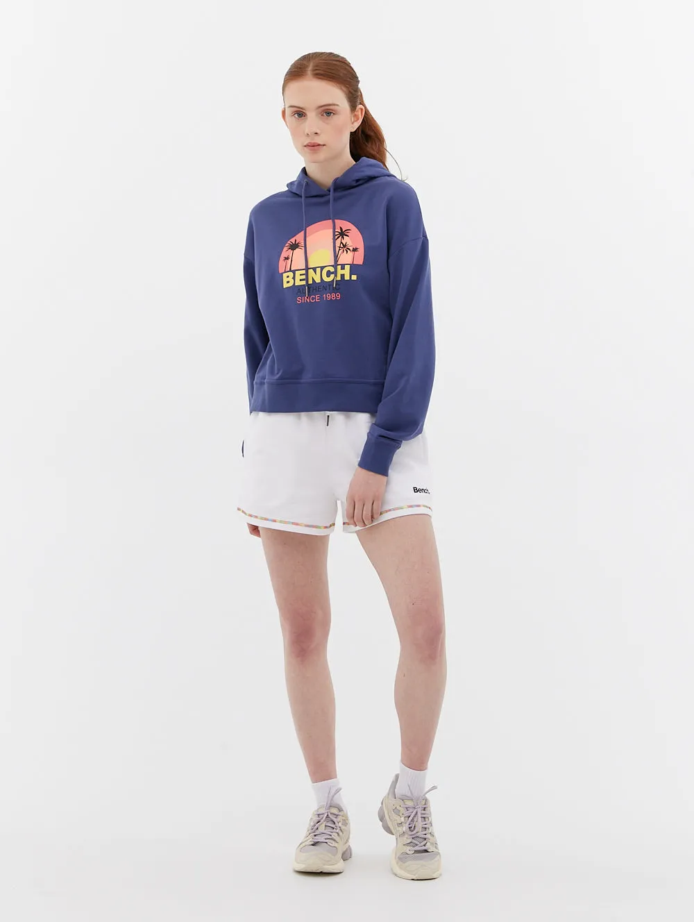 French Terry Cropped Graphic Hoodie