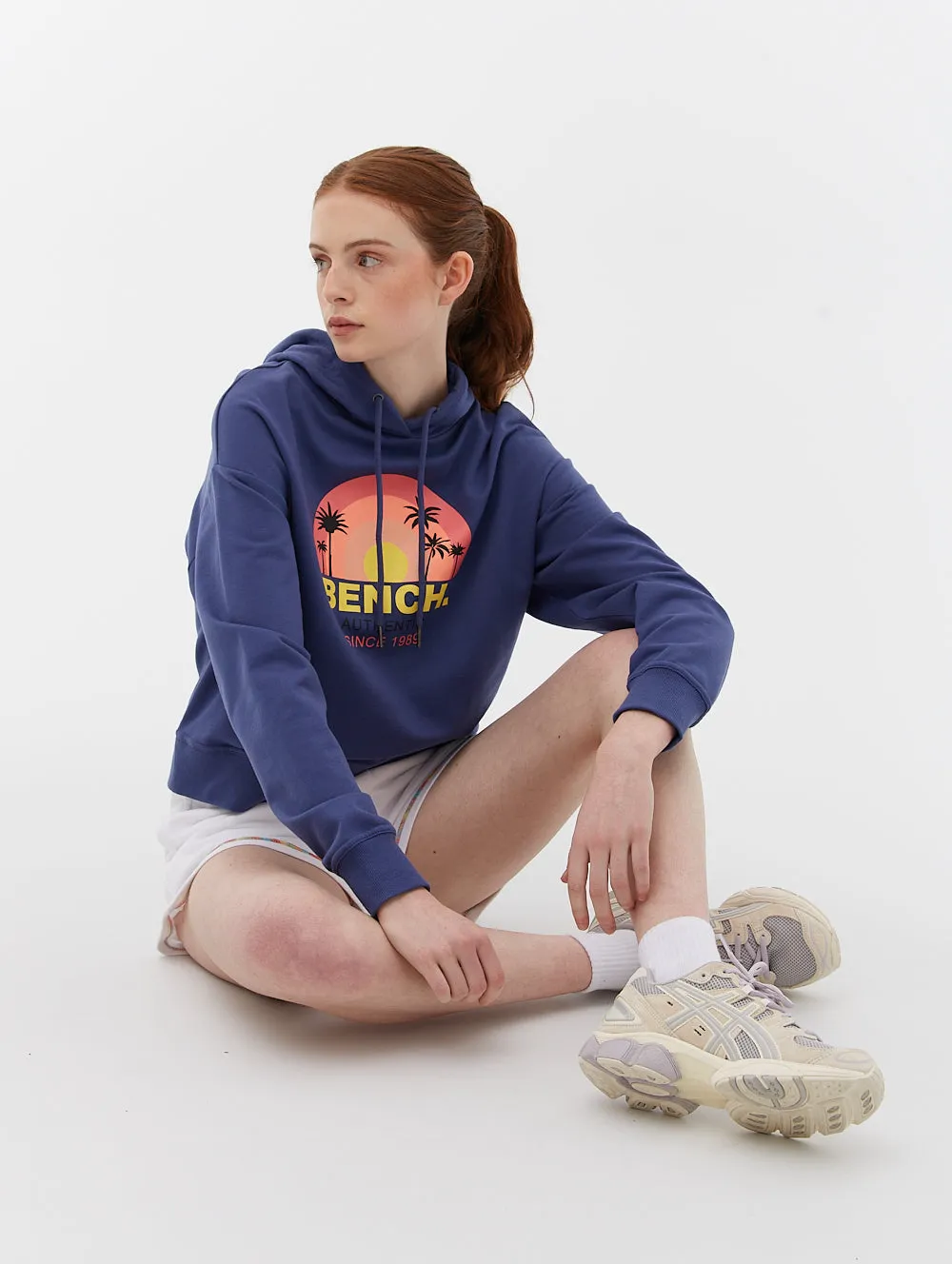 French Terry Cropped Graphic Hoodie