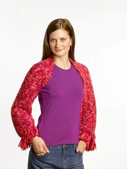 Fringed Shrug Pattern (Knit)