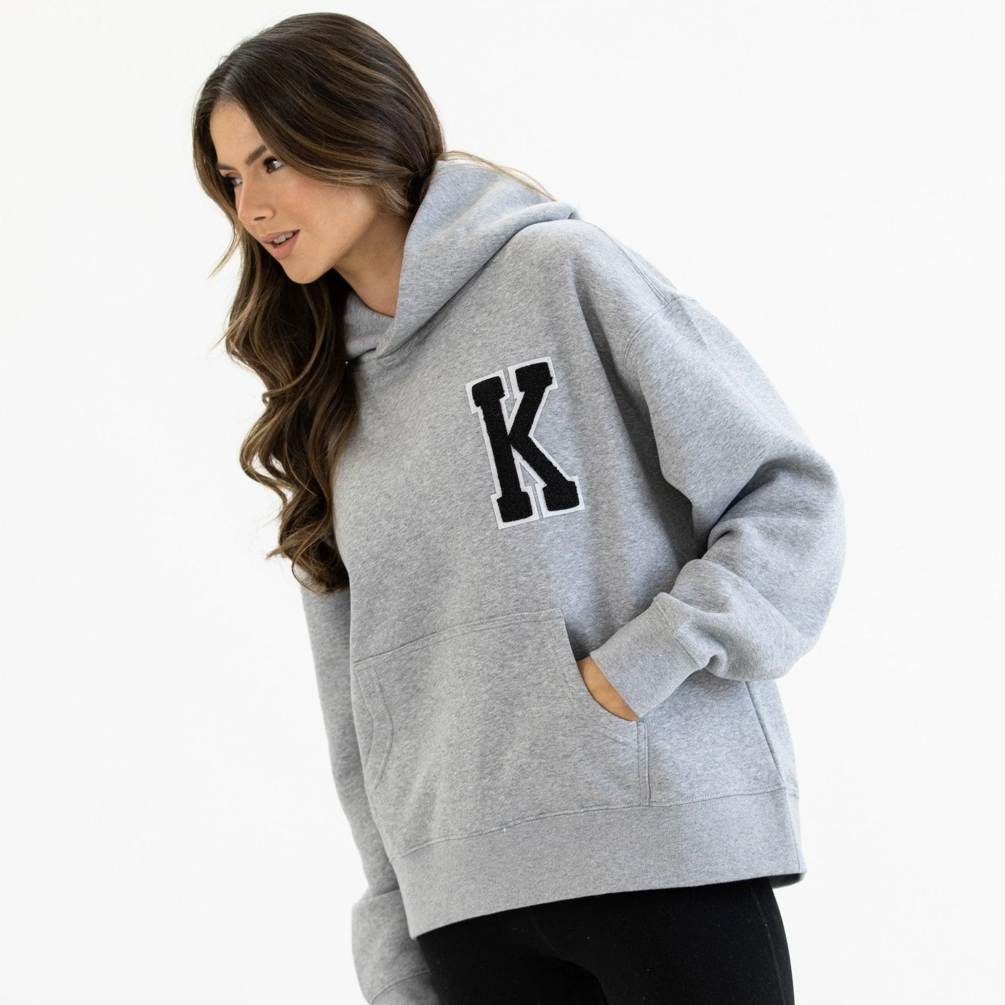 Grey Appliquéd Relax Hoodie