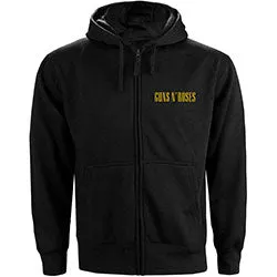 Guns N' Roses Unisex Zipped Hoodie: Classic Logo (Back Print)