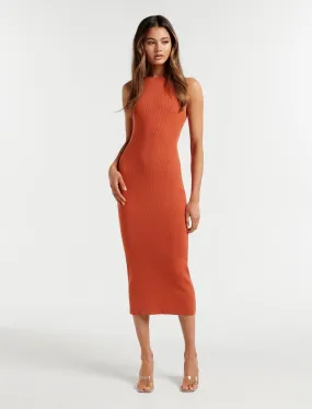 Hattie Ruched Cut Out Knit Dress