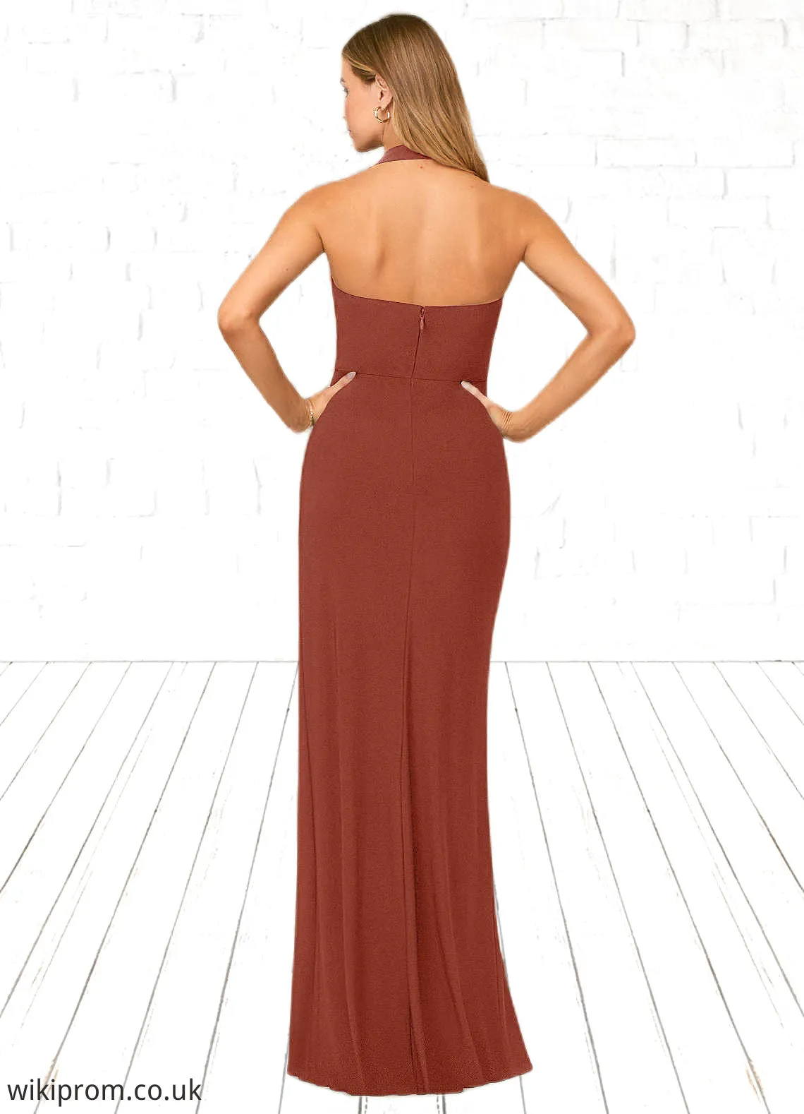 Hedda Sheath Pleated Luxe Knit Floor-Length Dress SWKP0019794