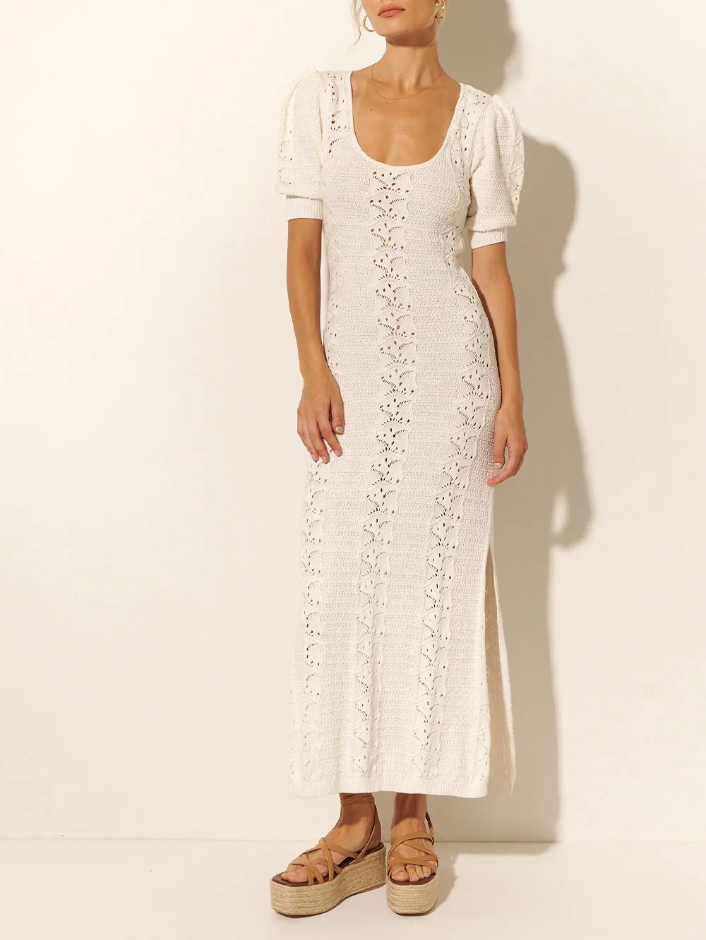 Helena Knit Midi Dress - Ivory