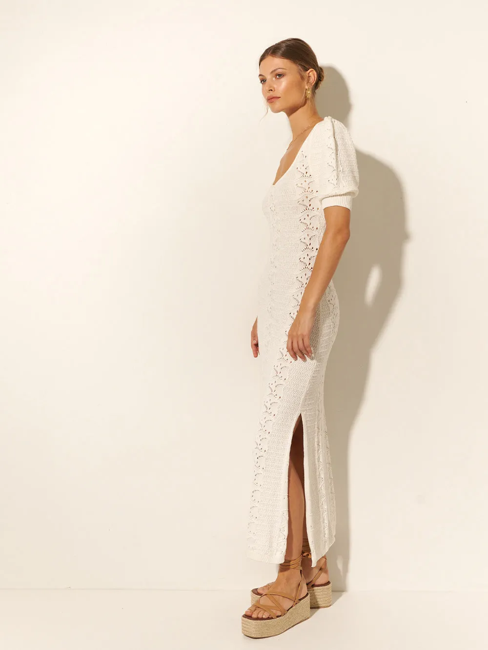 Helena Knit Midi Dress - Ivory