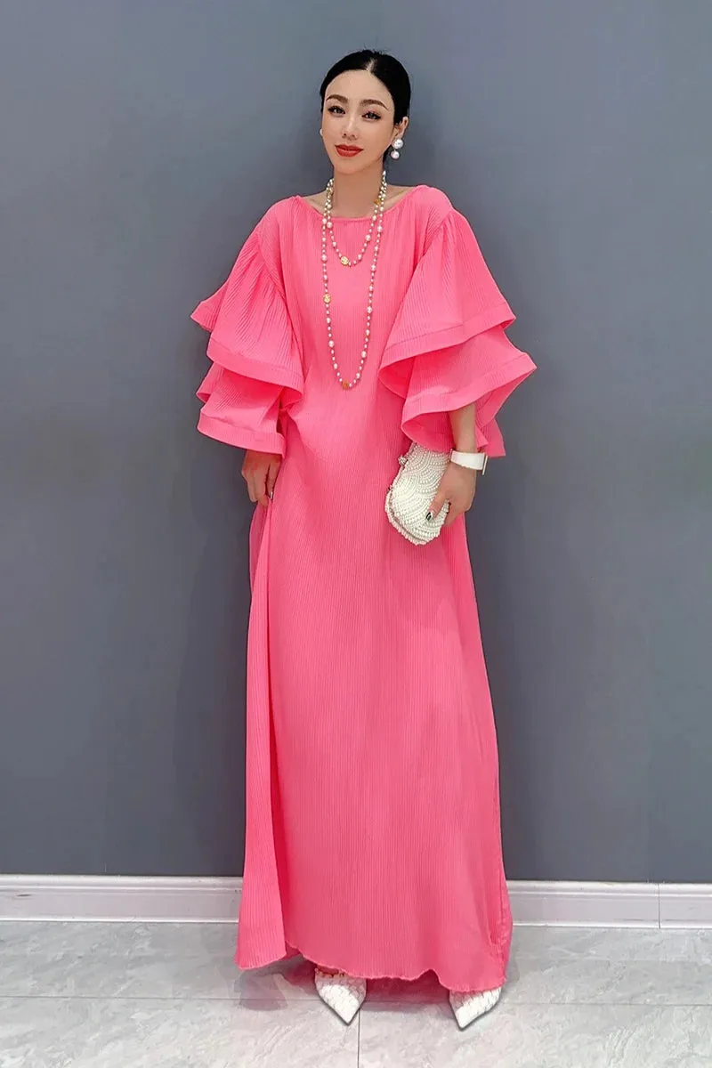 HEYFANCYSTYLE Elegant Chic Dramatic Ruffle Sleeves Dress