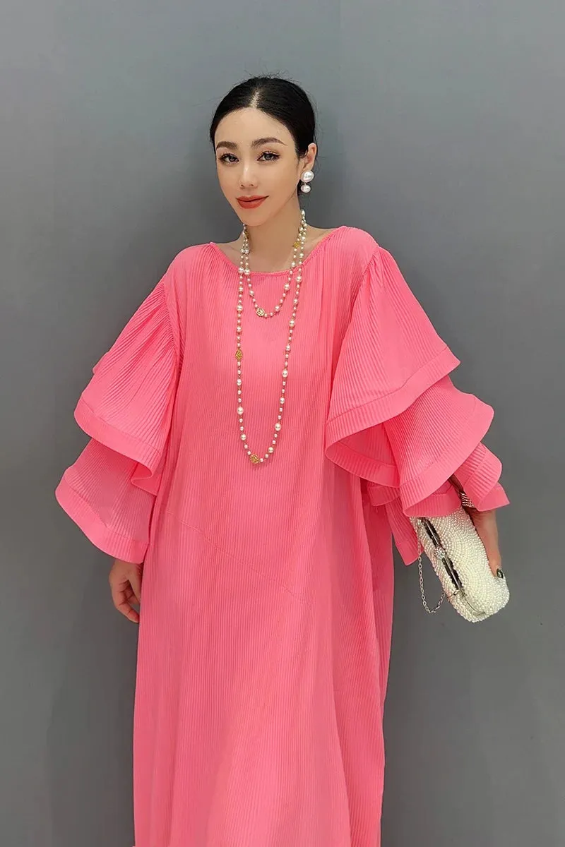 HEYFANCYSTYLE Elegant Chic Dramatic Ruffle Sleeves Dress