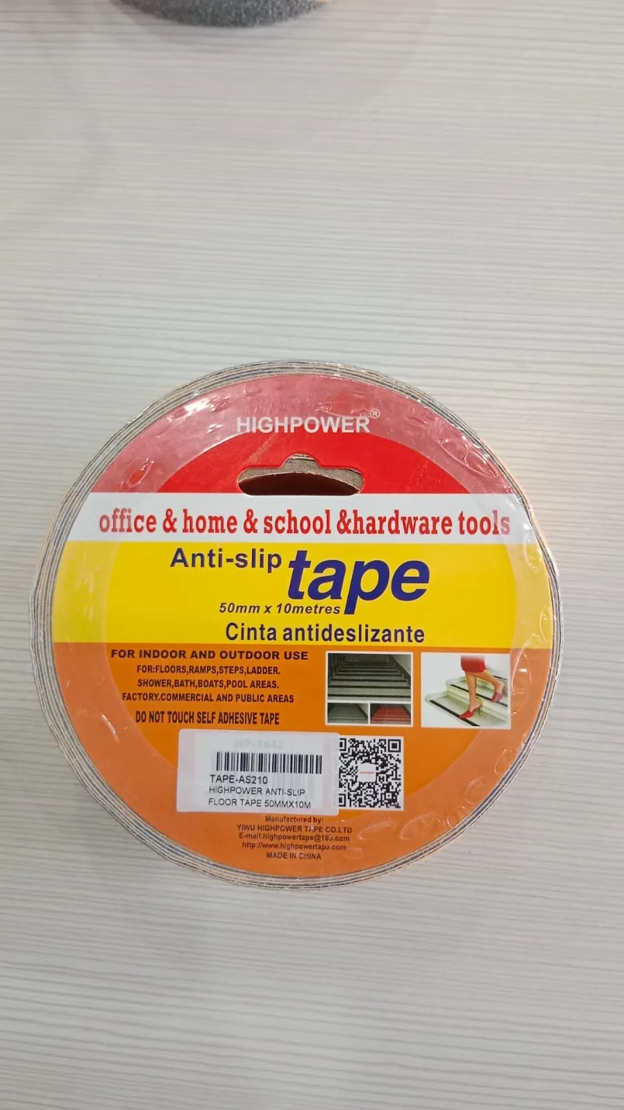 Highpower Anti-Slip Floor Tape 50mm x 10m (Yellow & Black) | Model : TAPE-AS210