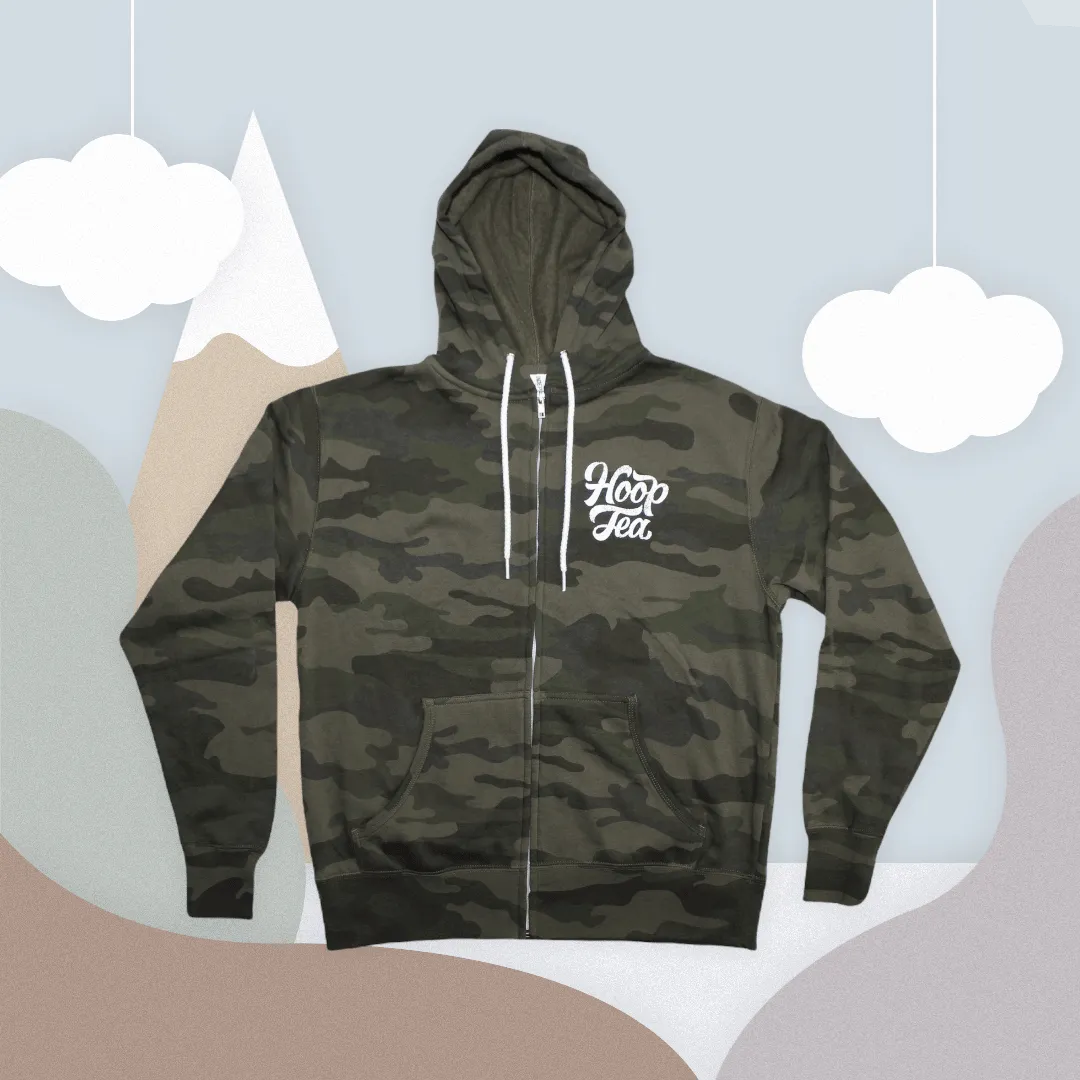 Hoop Tea Logo (Camo) / Zip Hoodie